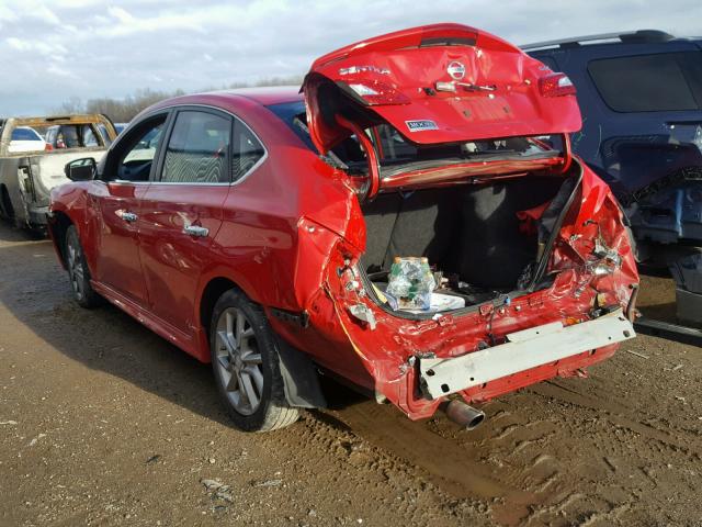 3N1AB7AP9FY340137 - 2015 NISSAN SENTRA S RED photo 3