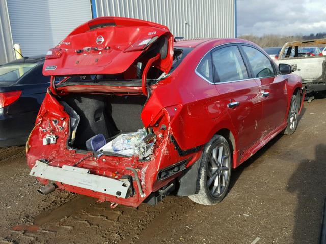 3N1AB7AP9FY340137 - 2015 NISSAN SENTRA S RED photo 4