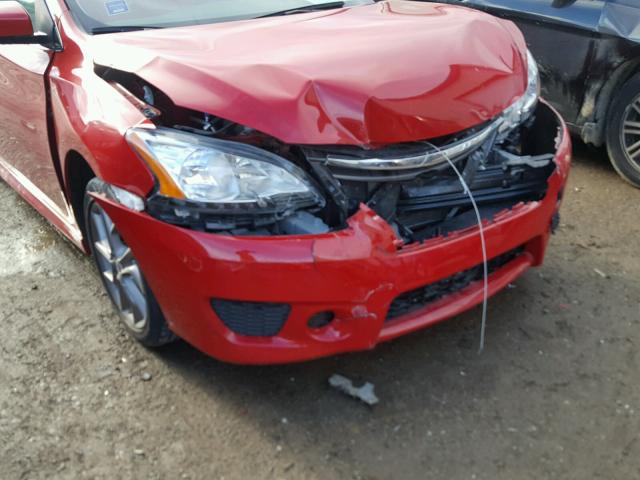 3N1AB7AP9FY340137 - 2015 NISSAN SENTRA S RED photo 9