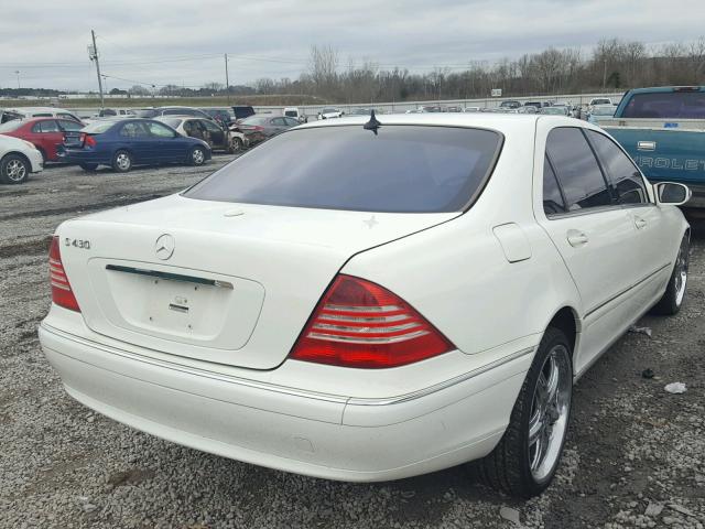 WDBNG70J65A442736 - 2005 MERCEDES-BENZ S 430 WHITE photo 4