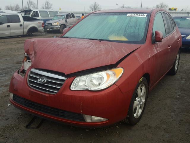 KMHDU46D28U301621 - 2008 HYUNDAI ELANTRA GL RED photo 2