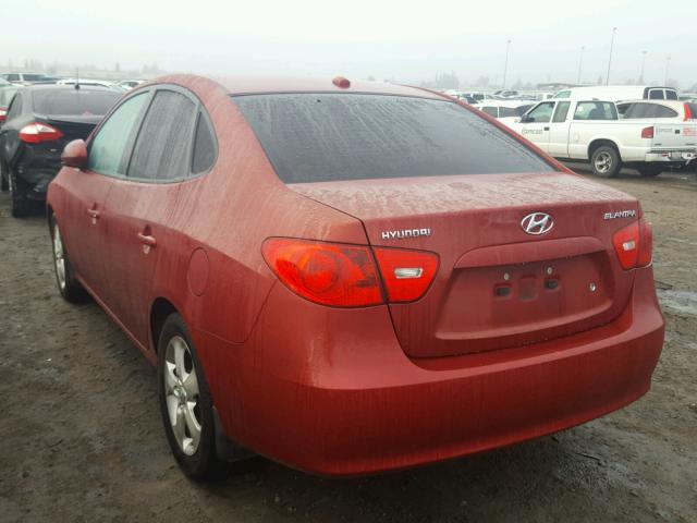 KMHDU46D28U301621 - 2008 HYUNDAI ELANTRA GL RED photo 3