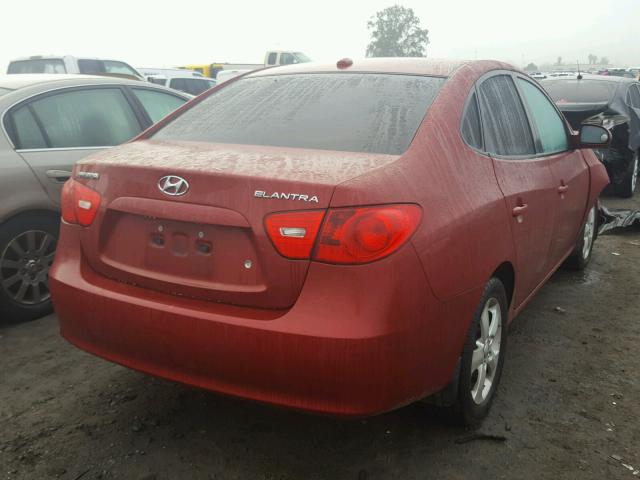 KMHDU46D28U301621 - 2008 HYUNDAI ELANTRA GL RED photo 4