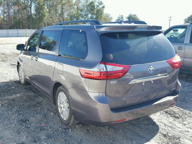 5TDYZ3DC5HS779645 - 2017 TOYOTA SIENNA XLE CHARCOAL photo 3