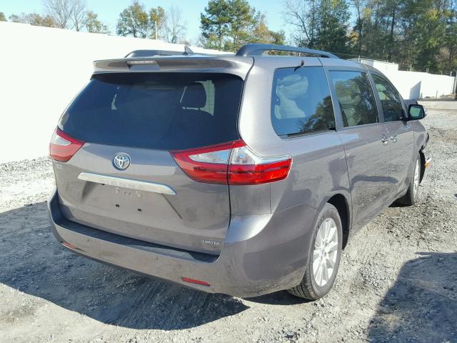 5TDYZ3DC5HS779645 - 2017 TOYOTA SIENNA XLE CHARCOAL photo 4