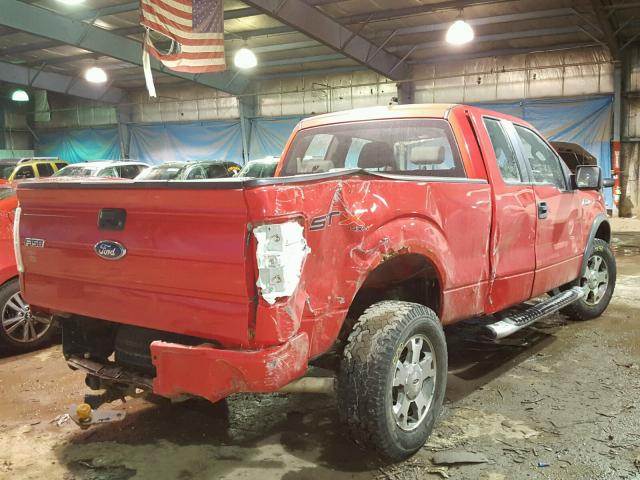 1FTRX14849KC93427 - 2009 FORD F150 SUPER RED photo 4