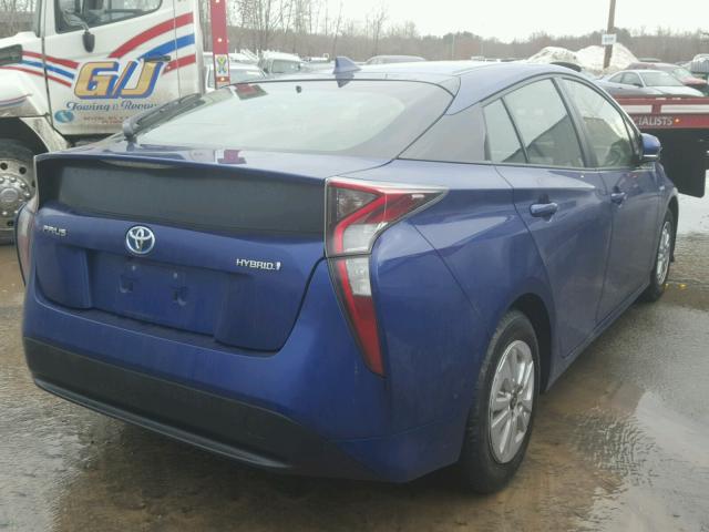 JTDKBRFU2H3552322 - 2017 TOYOTA PRIUS BLUE photo 4