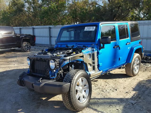 1C4BJWEG5GL171348 - 2016 JEEP WRANGLER U BLUE photo 2