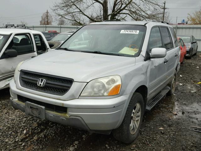 2HKYF18633H610529 - 2003 HONDA PILOT EXL SILVER photo 2