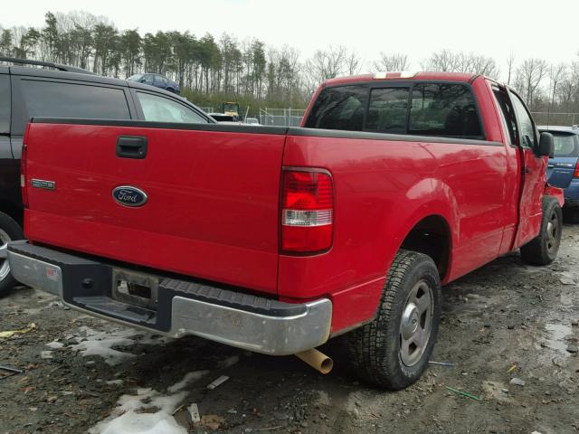 1FTRF12W05NA63848 - 2005 FORD F150 RED photo 4