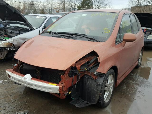 JHMGD38638S064688 - 2008 HONDA FIT SPORT ORANGE photo 2