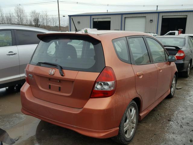 JHMGD38638S064688 - 2008 HONDA FIT SPORT ORANGE photo 4