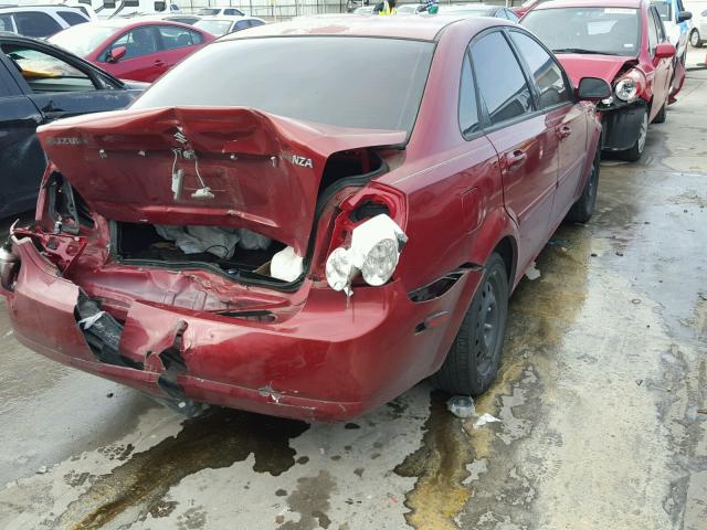 KL5JD56Z27K531362 - 2007 SUZUKI FORENZA BA RED photo 4