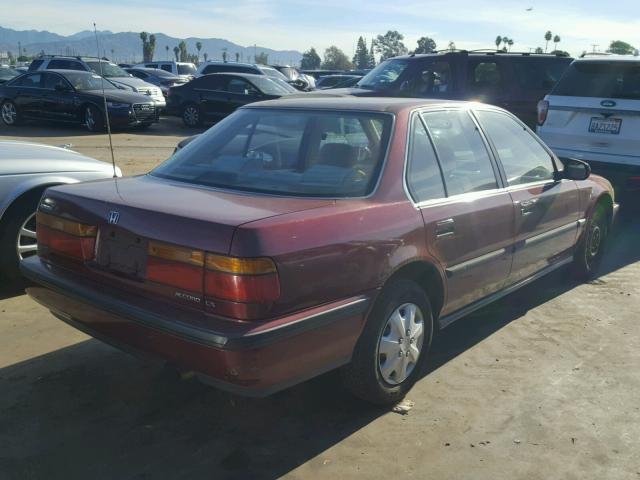 1HGCB7657MA185149 - 1991 HONDA ACCORD LX MAROON photo 4