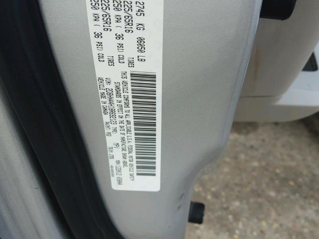 2D8HN44H18R692123 - 2008 DODGE GRAND CARA SILVER photo 10