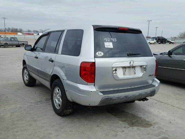 2HKYF18154H622543 - 2004 HONDA PILOT LX SILVER photo 3