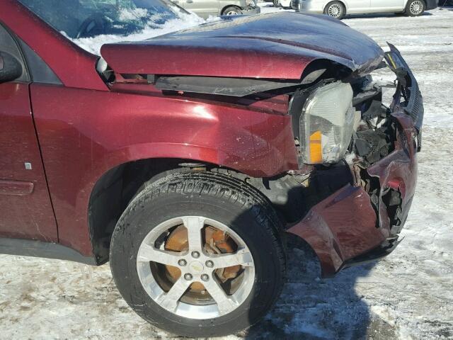 2CNDL63F876079832 - 2007 CHEVROLET EQUINOX LT MAROON photo 9