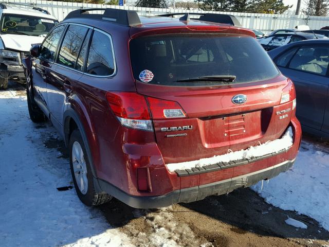 4S4BRDKCXC2261105 - 2012 SUBARU OUTBACK 3. RED photo 3