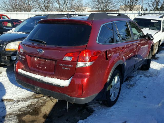 4S4BRDKCXC2261105 - 2012 SUBARU OUTBACK 3. RED photo 4