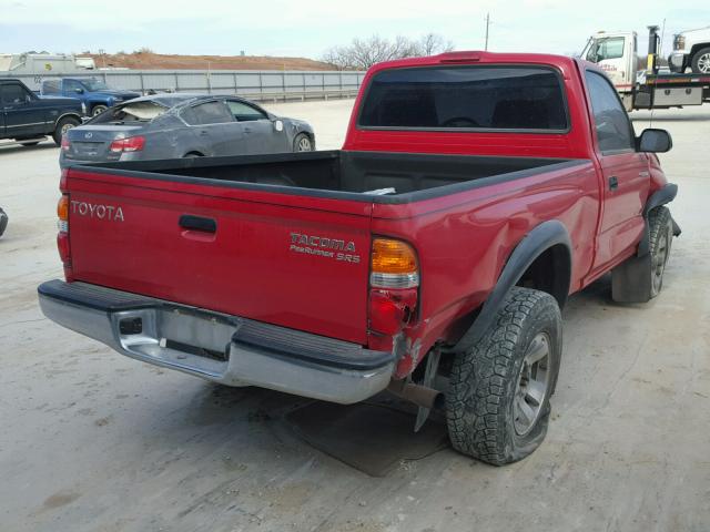 5TENM92N11Z840524 - 2001 TOYOTA TACOMA PRE RED photo 4