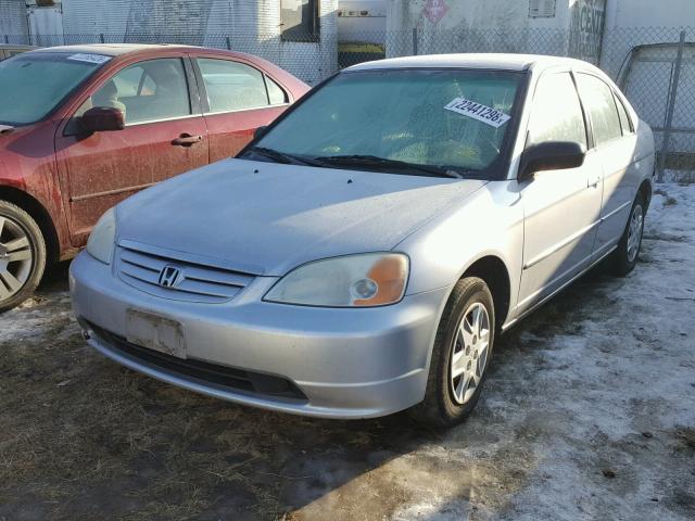 1HGES16553L037252 - 2003 HONDA CIVIC LX SILVER photo 2