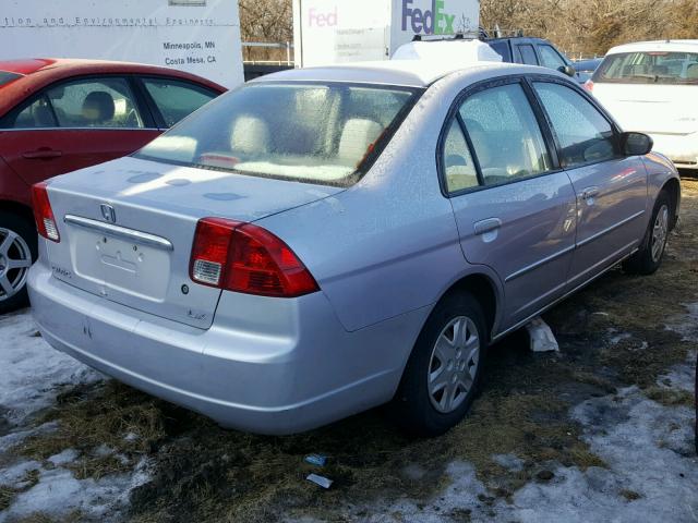 1HGES16553L037252 - 2003 HONDA CIVIC LX SILVER photo 4