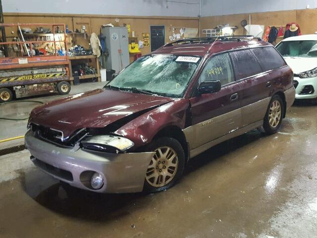 4S3BH665717650752 - 2001 SUBARU LEGACY OUT BURGUNDY photo 2