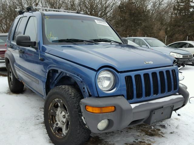 1J4GL48K54W151240 - 2004 JEEP LIBERTY SP BLUE photo 1