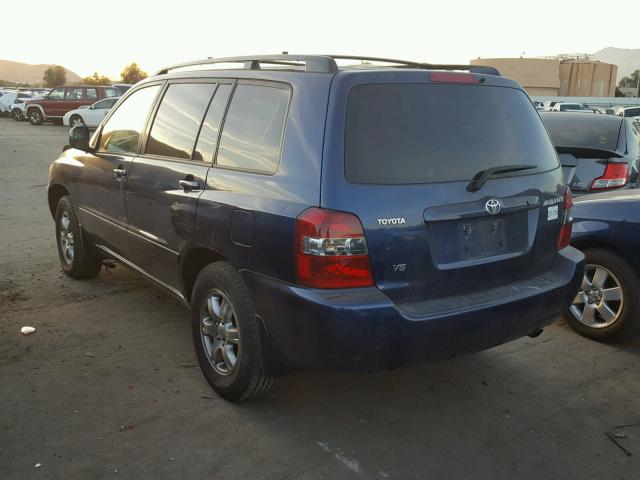 JTEDP21A040039690 - 2004 TOYOTA HIGHLANDER BLUE photo 3