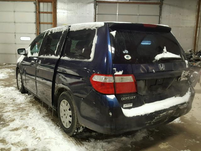 5FNRL38277B082682 - 2007 HONDA ODYSSEY LX BLUE photo 3