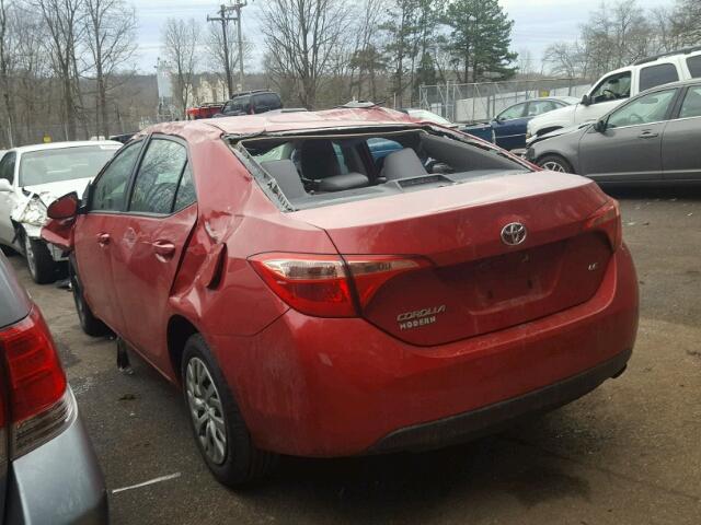 2T1BURHE3HC793328 - 2017 TOYOTA COROLLA L RED photo 3