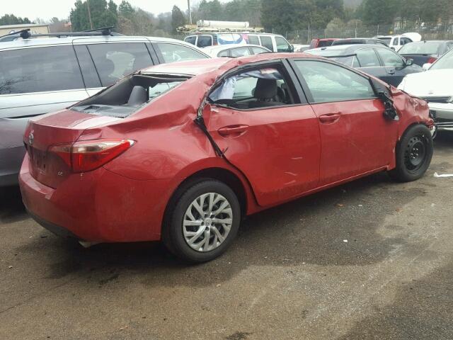 2T1BURHE3HC793328 - 2017 TOYOTA COROLLA L RED photo 4