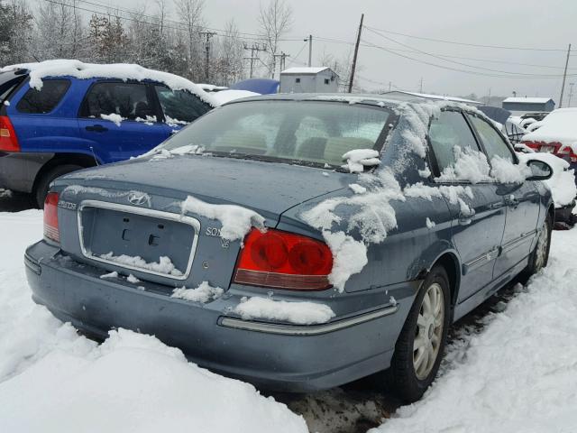 KMHWF35H54A005165 - 2004 HYUNDAI SONATA GLS TEAL photo 4