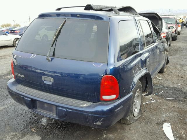 1B4HR28Z4YF123703 - 2000 DODGE DURANGO BLUE photo 4