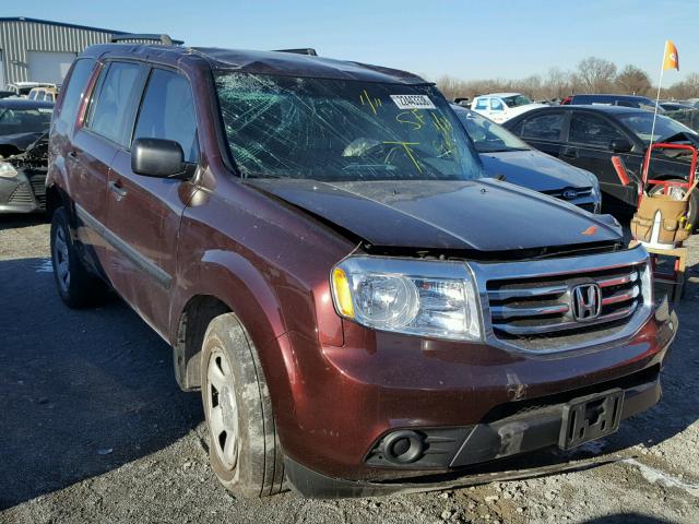 5FNYF4H21EB050882 - 2014 HONDA PILOT LX MAROON photo 1