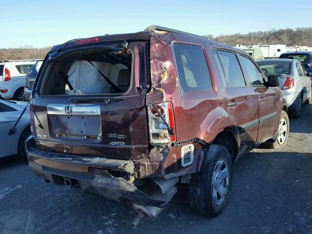 5FNYF4H21EB050882 - 2014 HONDA PILOT LX MAROON photo 4