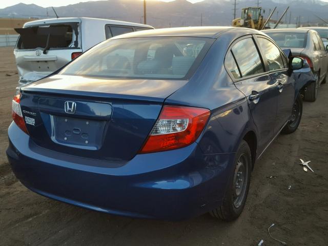 19XFB2F54CE318489 - 2012 HONDA CIVIC LX BLUE photo 4