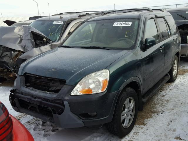 JHLRD788X4C050880 - 2004 HONDA CR-V EX GREEN photo 2