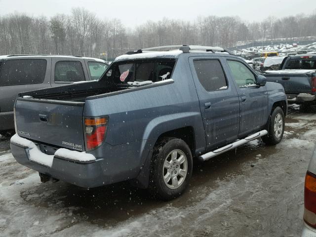 2HJYK16417H519833 - 2007 HONDA RIDGELINE BLUE photo 4