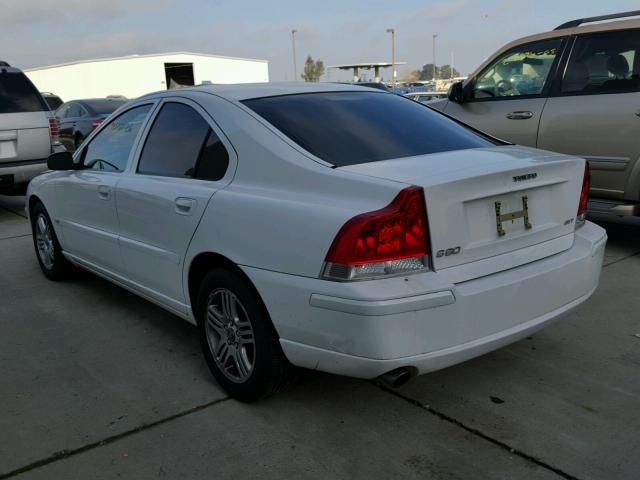 YV1RS592962527142 - 2006 VOLVO S60 2.5T WHITE photo 3