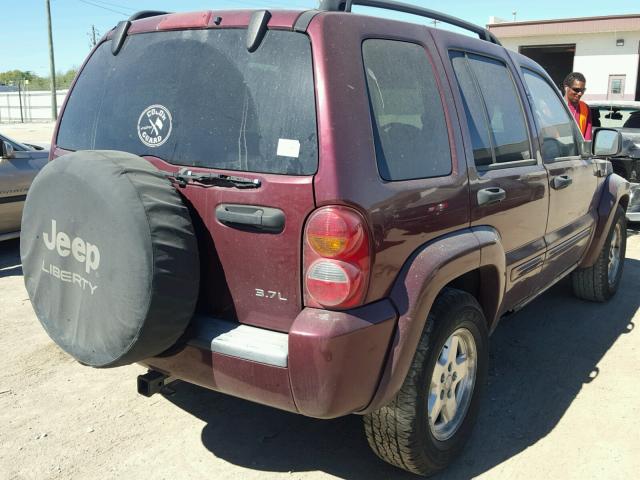 1J4GL58K03W574909 - 2003 JEEP LIBERTY LI MAROON photo 4