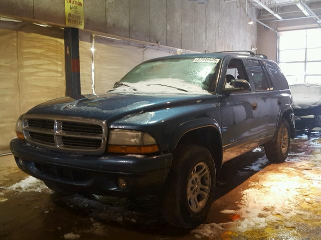 1D4HS48Z63F583122 - 2003 DODGE DURANGO SL BLUE photo 2