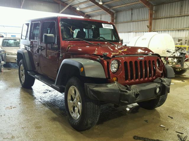 1C4HJWDG0DL558431 - 2013 JEEP WRANGLER U MAROON photo 1