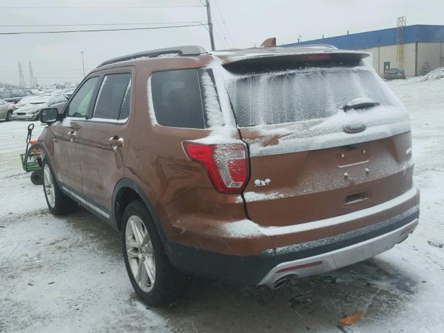 1FM5K8D83HGB61942 - 2017 FORD EXPLORER X GOLD photo 3