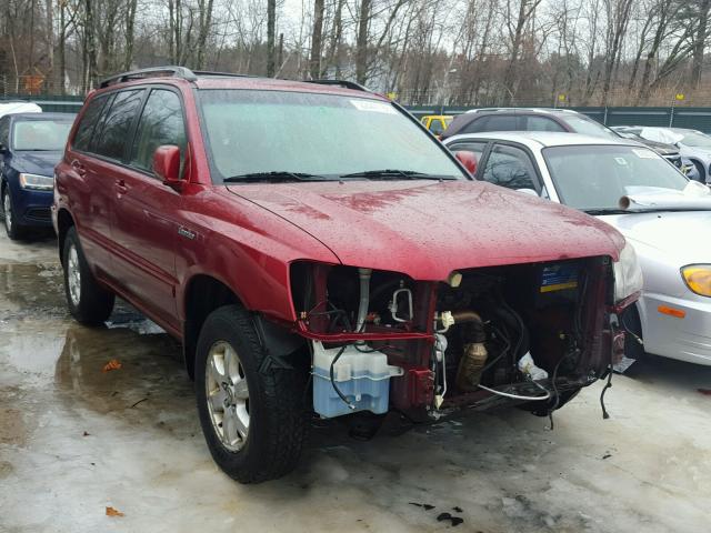 JTEHF21A020042896 - 2002 TOYOTA HIGHLANDER MAROON photo 1