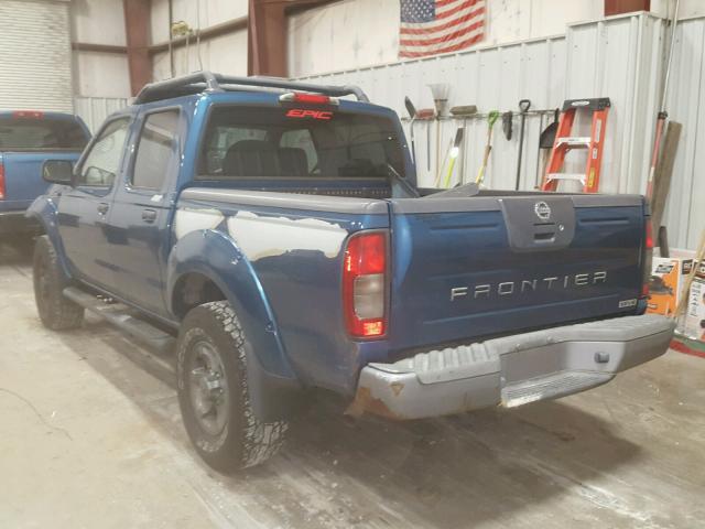 1N6ED27T43C453981 - 2003 NISSAN FRONTIER C BLUE photo 3