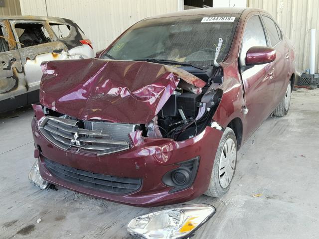 ML32F3FJ1HHF11552 - 2017 MITSUBISHI MIRAGE G4 BURGUNDY photo 2