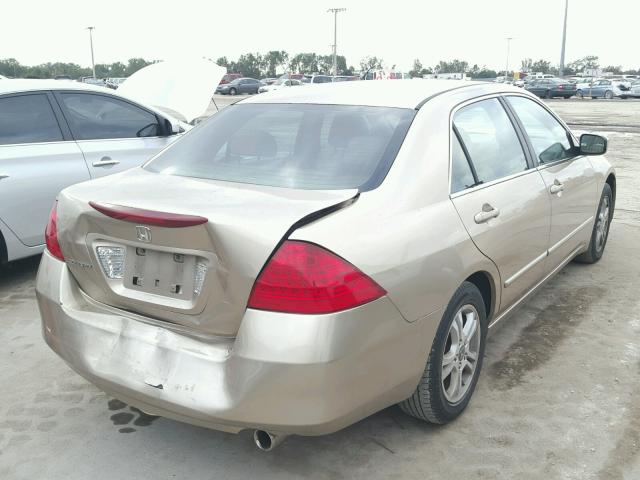 1HGCM56717A090218 - 2007 HONDA ACCORD EX GOLD photo 4