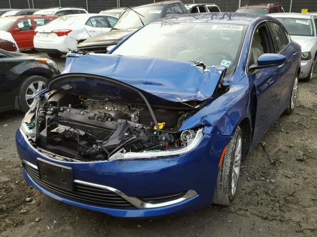 1C3CCCAB2FN568398 - 2015 CHRYSLER 200 LIMITE BLUE photo 2