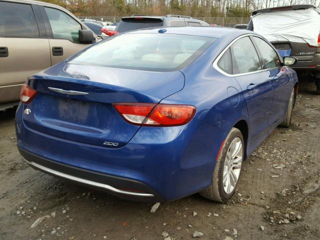 1C3CCCAB2FN568398 - 2015 CHRYSLER 200 LIMITE BLUE photo 4